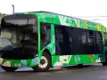 Un bus Alstom Aptis, 100% électrique, arbore un design végétal coloré, prêt à sillonner la ville avec style et écologie.