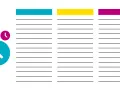 Horloges colorées et listes à remplir, comme un planning pour le tramway de Besançon.