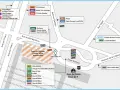 Plan des lignes de bus autour de la gare de Melun, avec le bus 3603 indiqué.