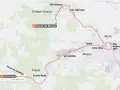 Carte du parcours rlv riom, reliant Vulcania à Riom en passant par Volvic et Mozac.