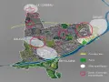 Carte d'urbanisme de Lille, montrant des zones d'activités économiques, des parcs et des sites spécifiques.