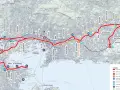 Carte du projet de transport urbain de Toulon, montrant les lignes de BHNS, les gares SNCF et les pôles d'échanges multimodaux.