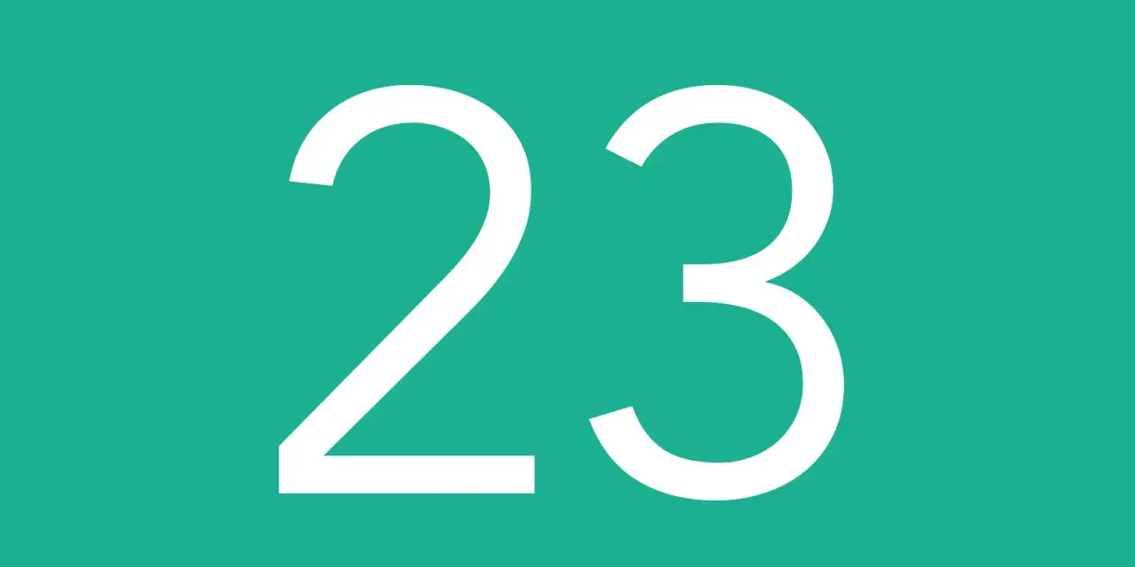 Le chiffre 23 en blanc sur fond vert turquoise, rappelant le bus 23 de Bordeaux.