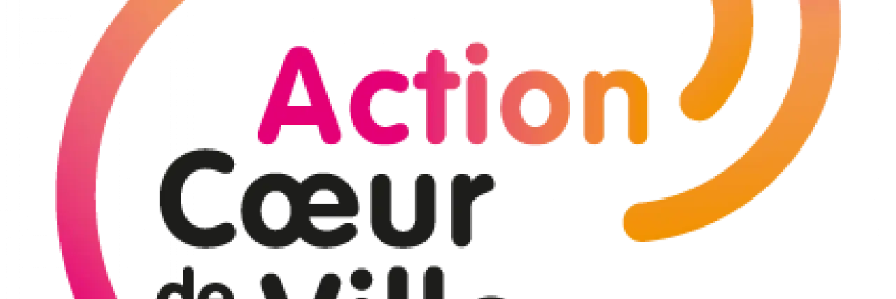 Logo "Action Cœur de Ville" avec un dégradé rose-orange.