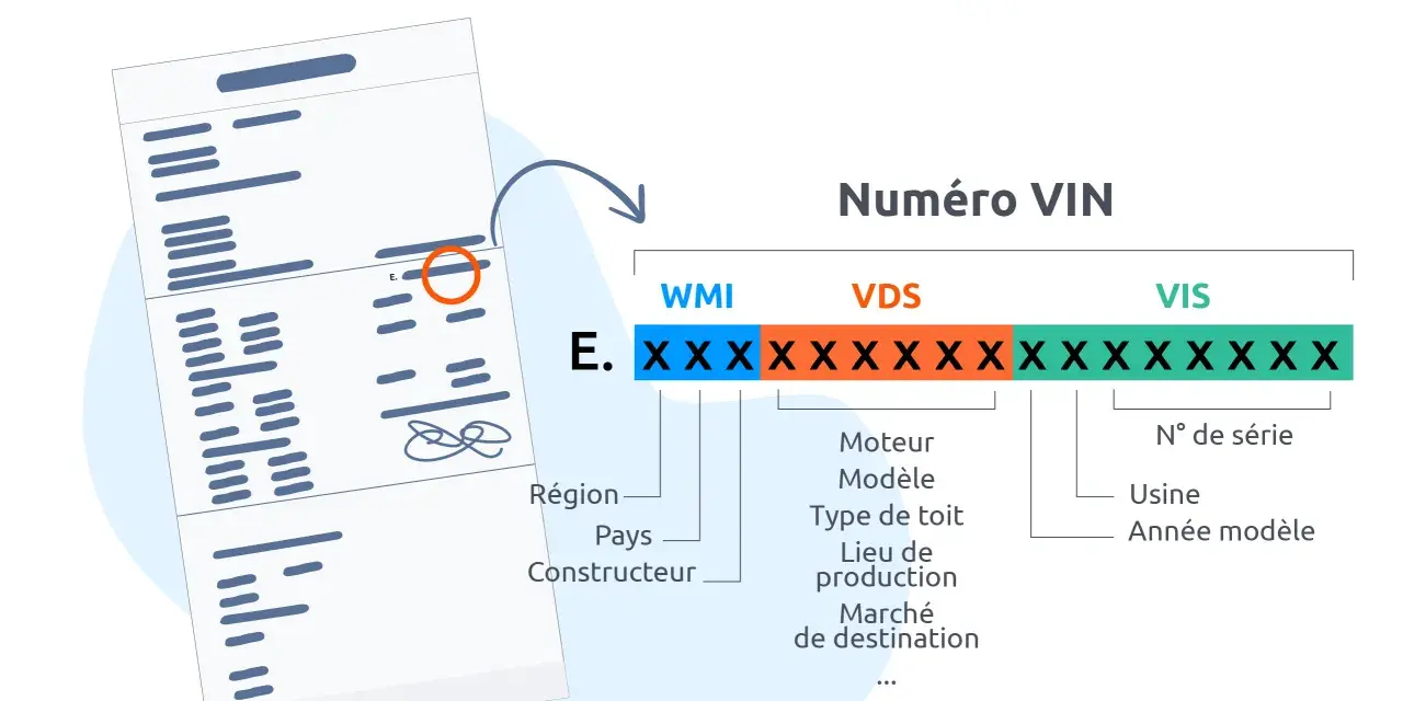 Explication du numéro VIN sur une carte grise. Comprendre la différence entre date de mise en circulation et date d'immatriculation.