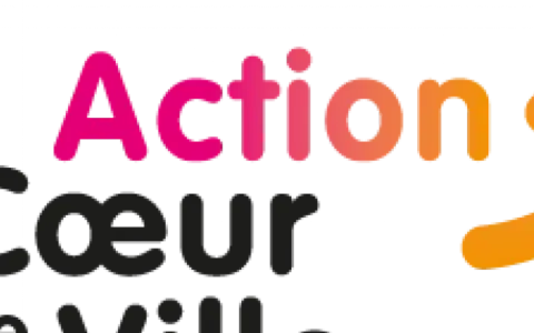 Logo "Action Cœur de Ville" avec un dégradé rose-orange.