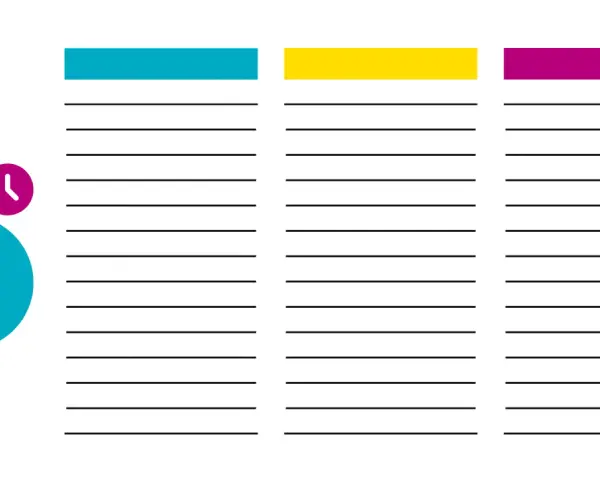Horloges colorées et listes à remplir, comme un planning pour le tramway de Besançon.