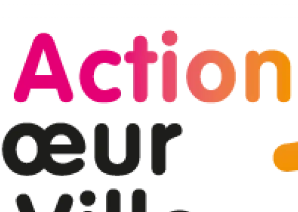 Logo "Action Cœur de Ville" avec un dégradé rose-orange.