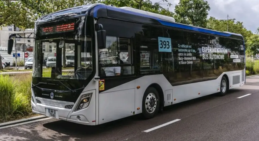 Un bus autonome, numéro 393, en expérimentation sur 6 km entre Sucy-Bonneuil RER et Basse Quinte.