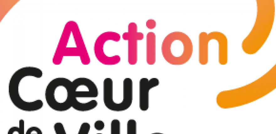 Logo "Action Cœur de Ville" avec un dégradé rose-orange.