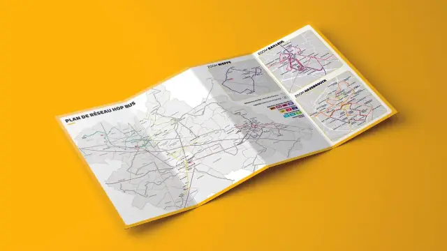 Plan du réseau hop bus avec zooms sur Nieppe, Bailleul et Hazebrouck.